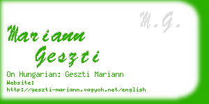 mariann geszti business card